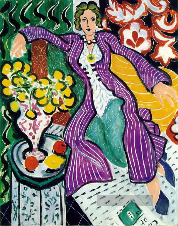 Femme au manteau violett Frau in einem lila Mantel abstrakte Fauvismus Henri Matisse Ölgemälde